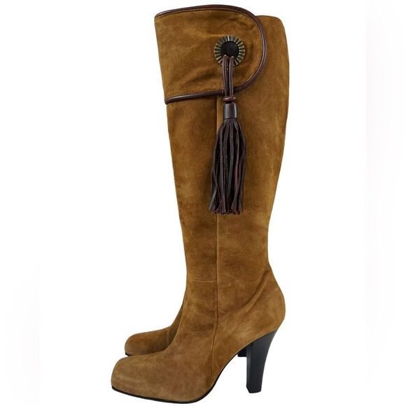 BCBGMaxAzria Suede Tassle Heel Boots - Picture 2 of 13